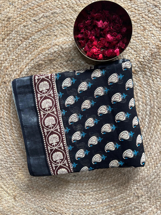 COTTON LINEN SAREE