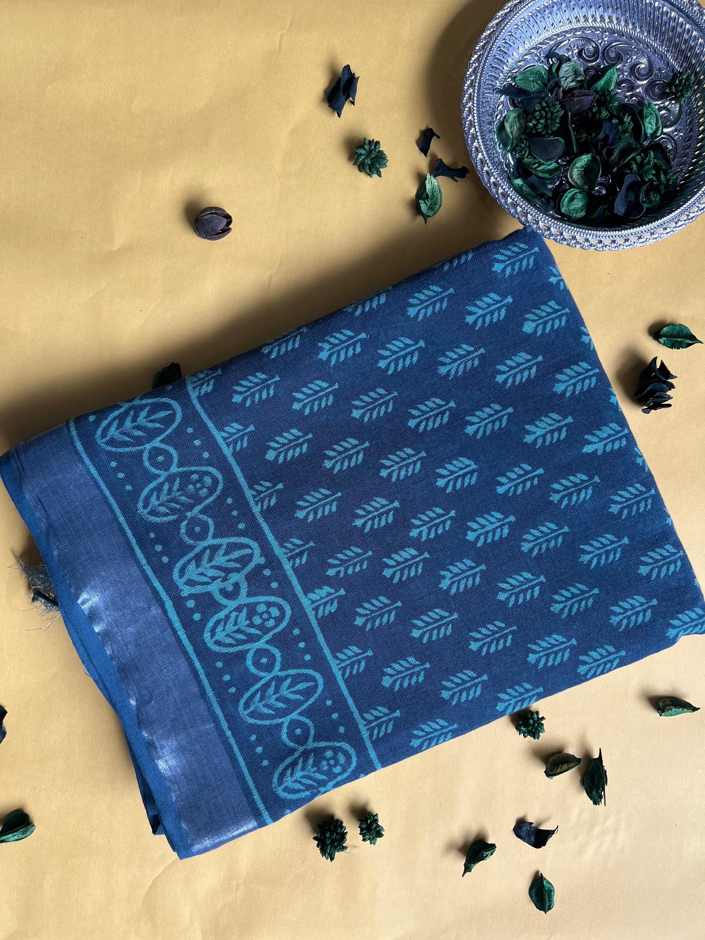 COTTON LINEN SAREE