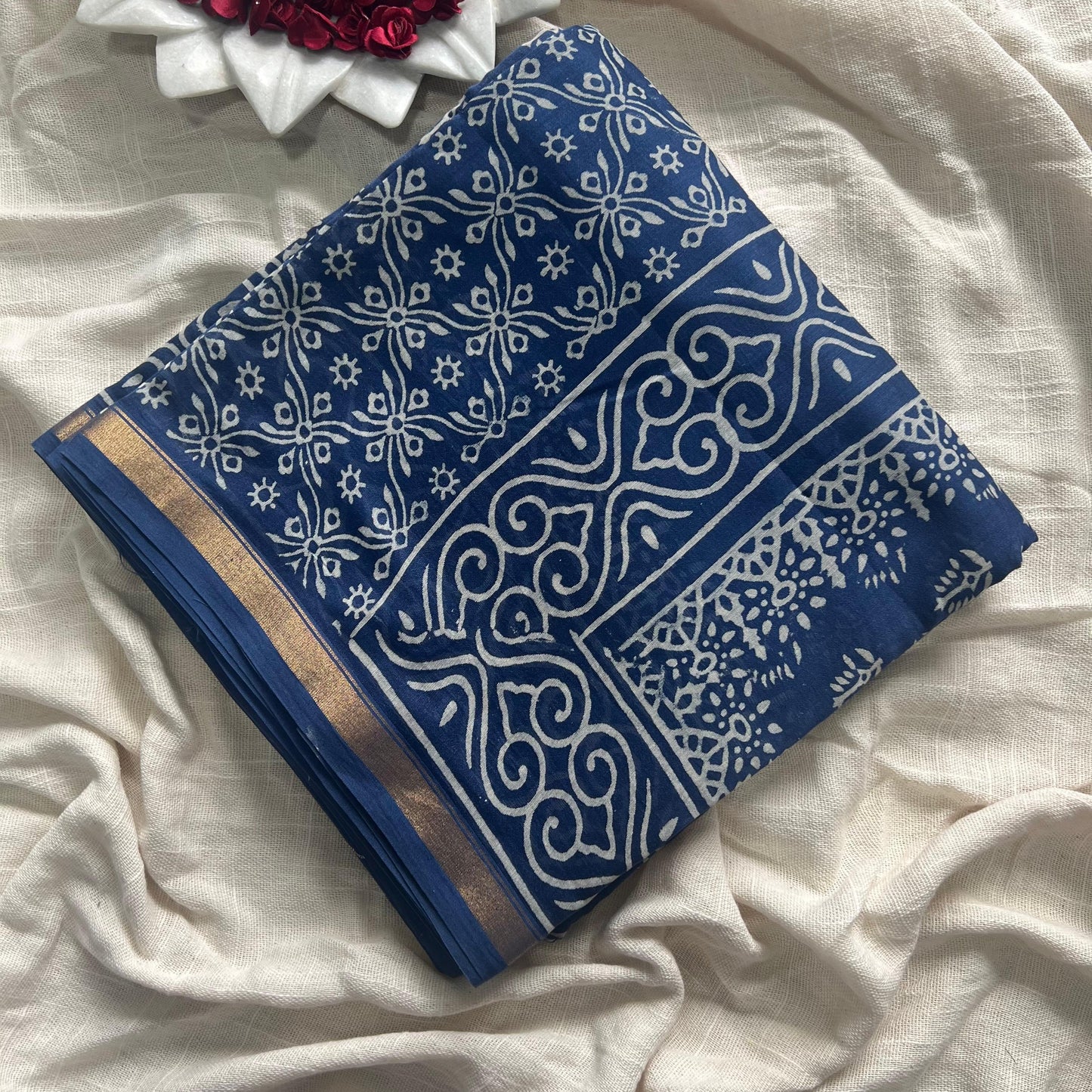 Blue chanderi
