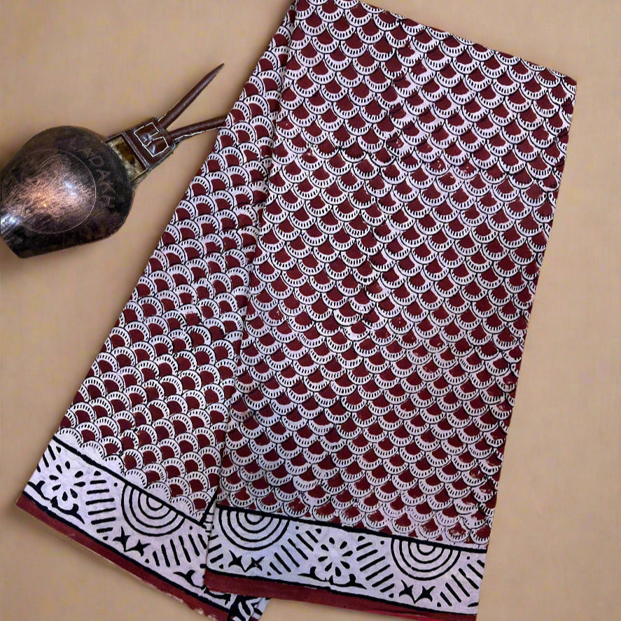 Maroon mul cotton