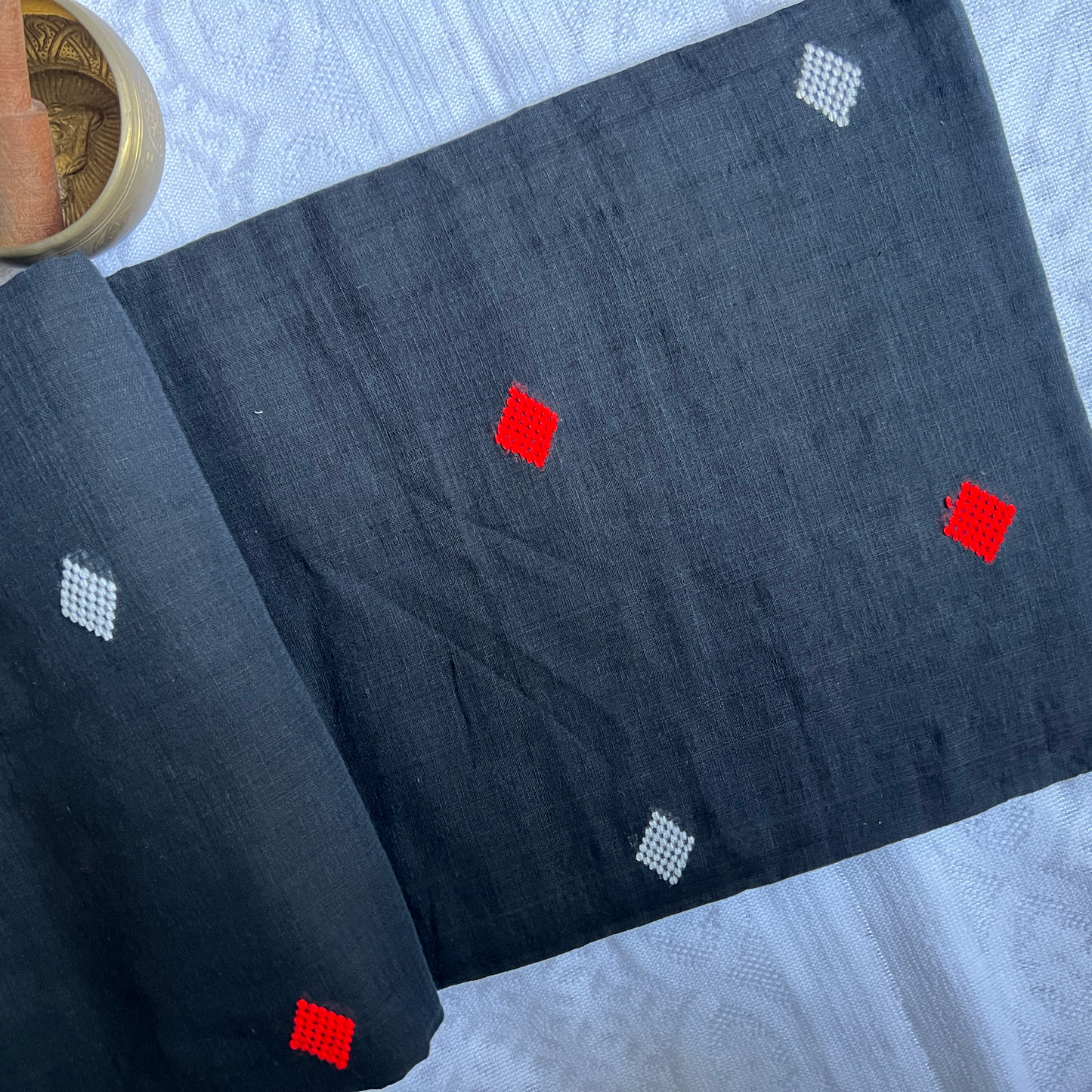 Black Dhonekhali Cotton Workwear Saree