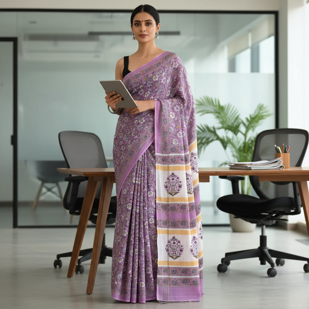 Purple printed cotton