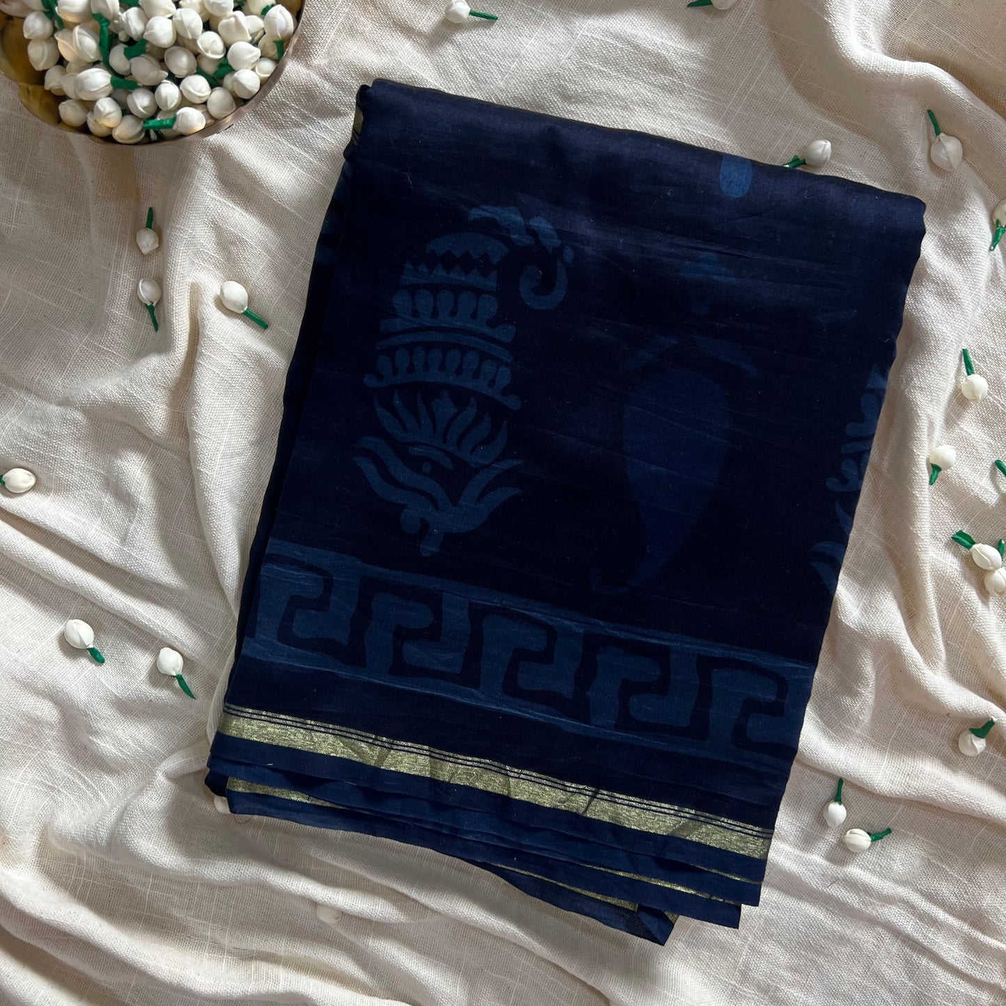 Indigo chanderi