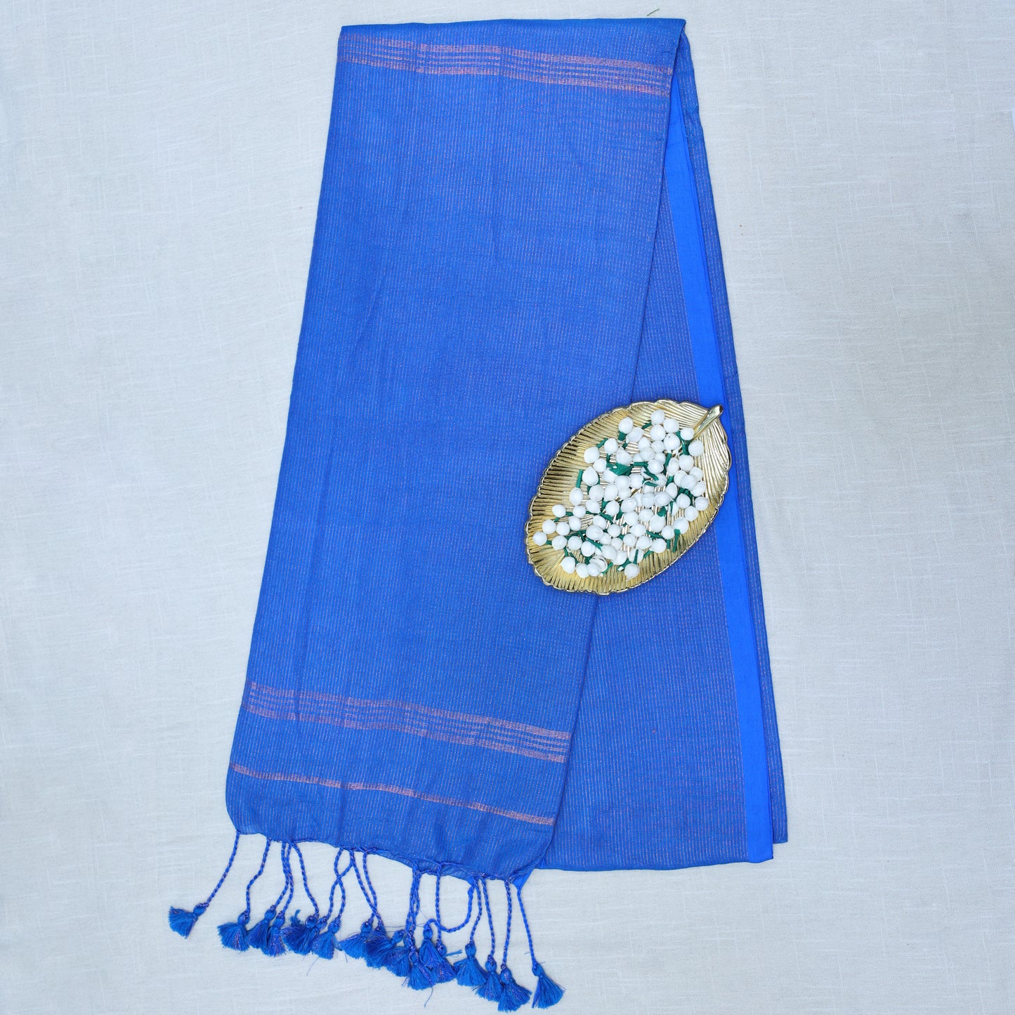 Blue zari mul khadi cotton