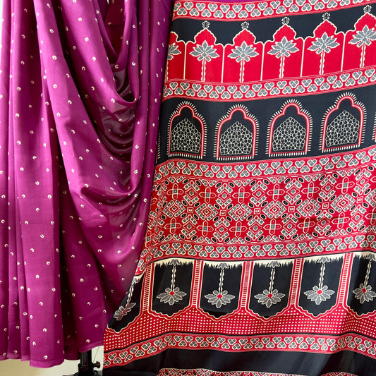 Magenta pink bandhani