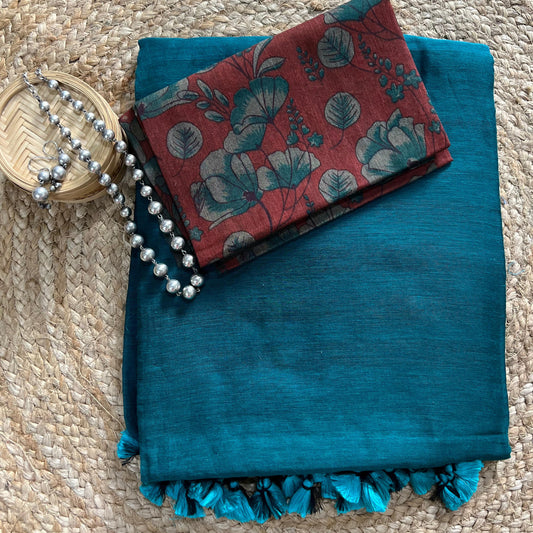 Teal plain mul cotton