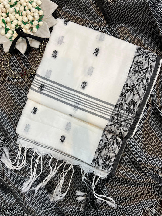 WHITE COTTON SAREE