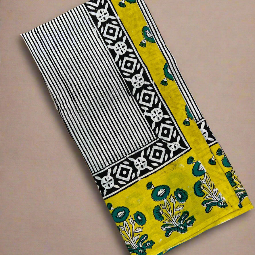black stripes yellow floral
