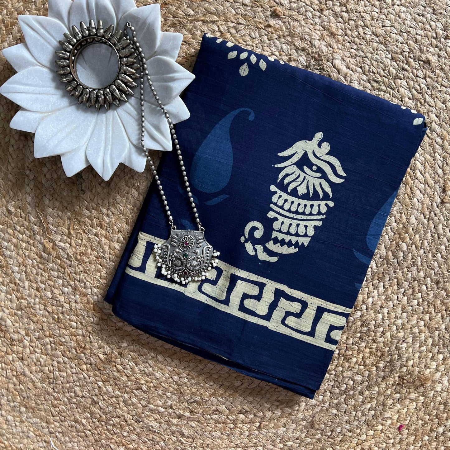 Indigo batik mul cotton