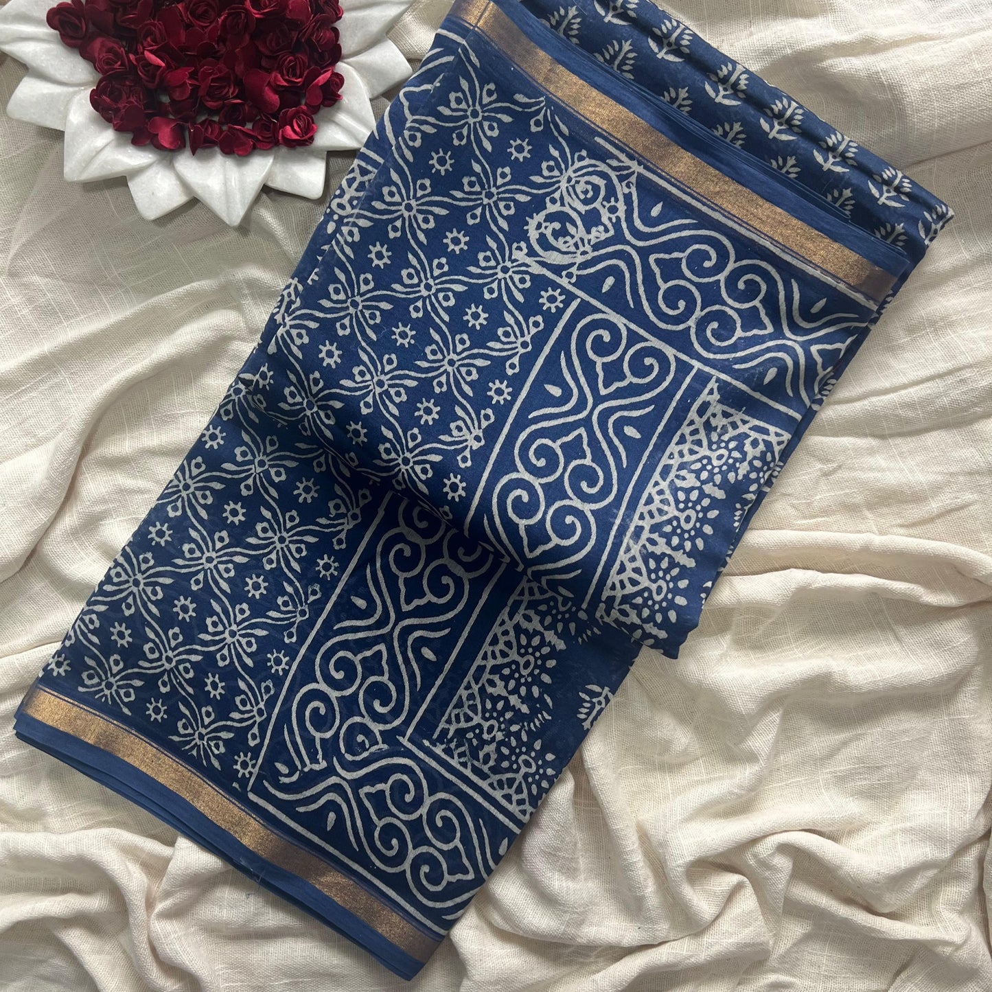 Blue chanderi