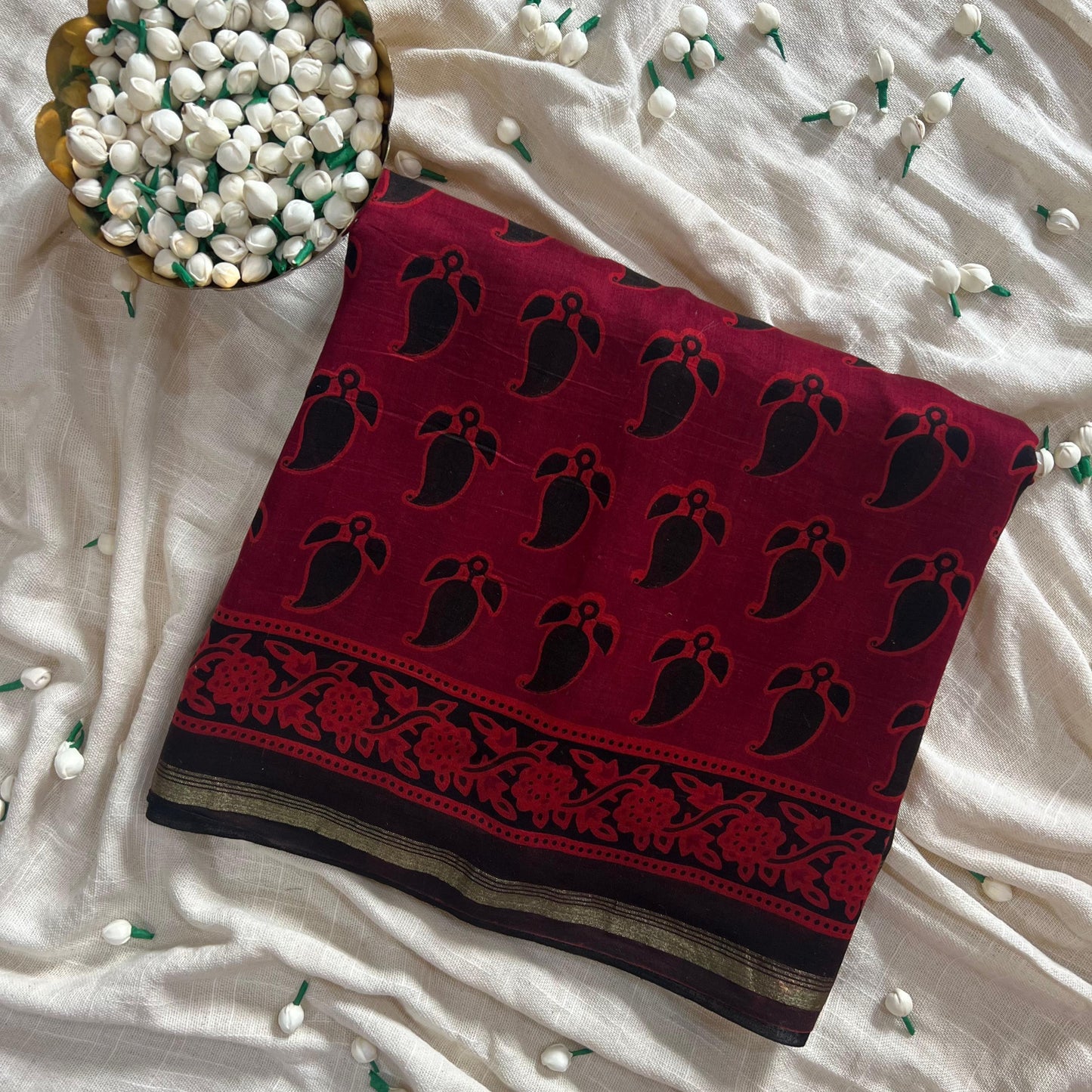Maroon chanderi