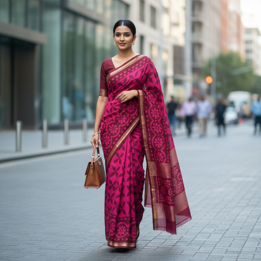 Block-print Sarees