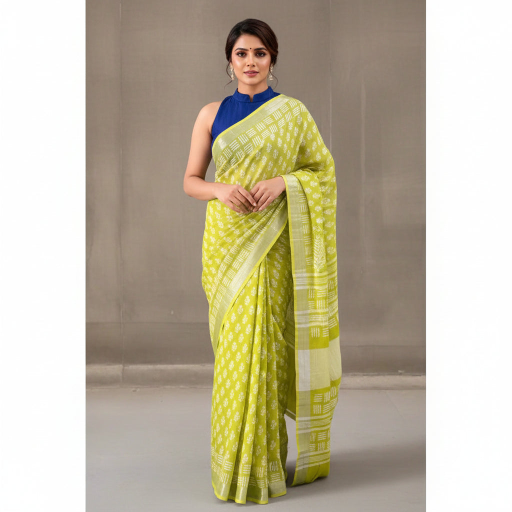 Cotton Linen Workwear Sarees