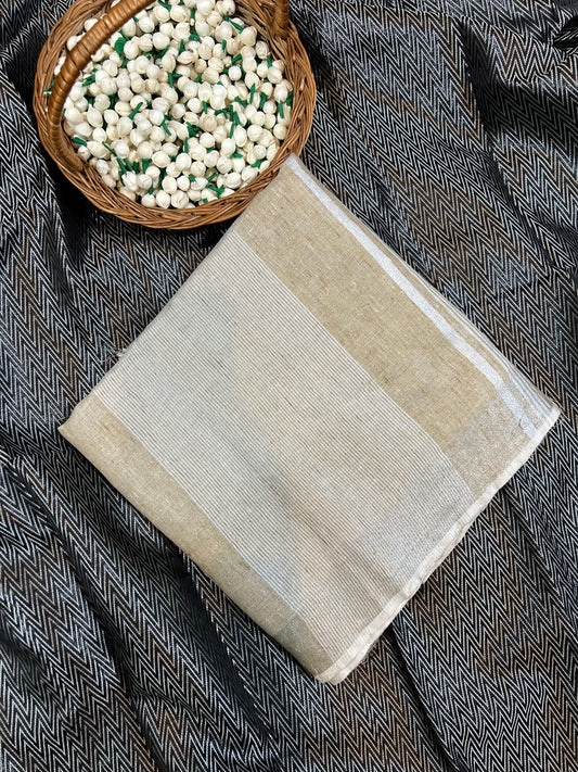 BEIGE LINEN SAREE