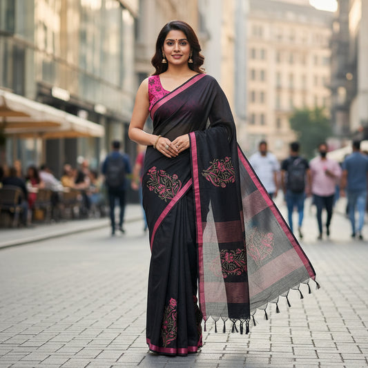 Black printed cotton