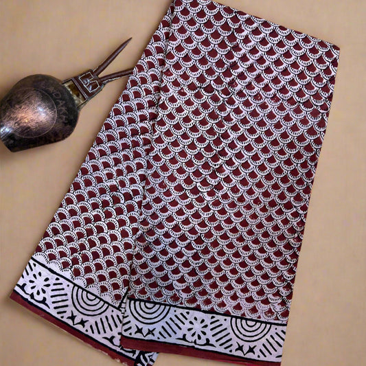Maroon mul cotton