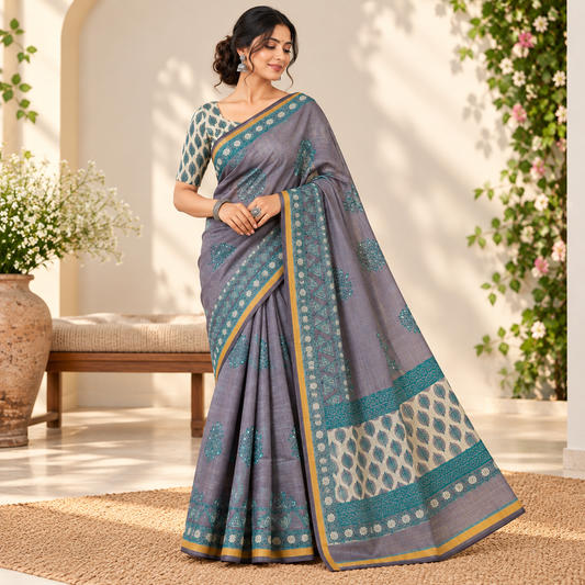 lavender kota doria saree