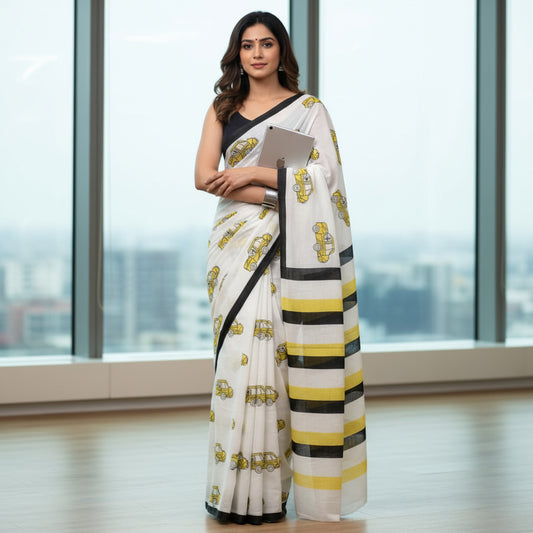 White printed cotton