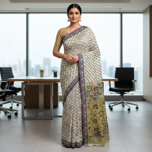 Purple printed cotton