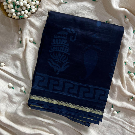 Indigo chanderi