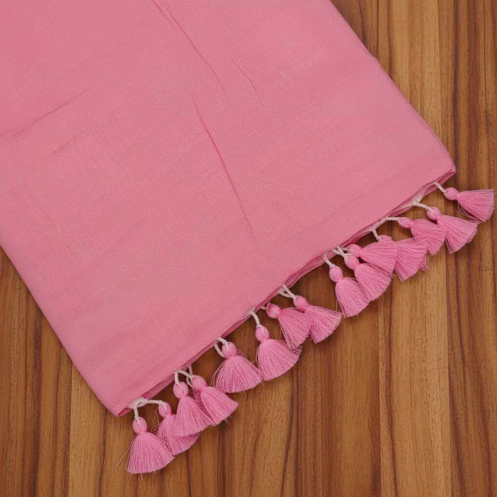 Pink Soft Mul Cotton Saree