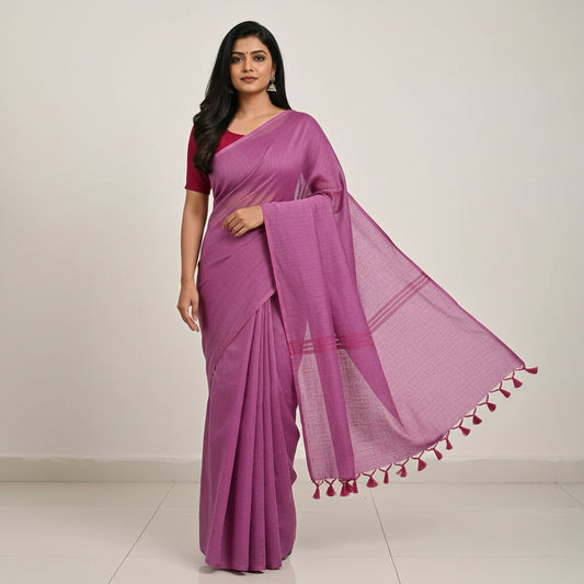 Lilac Soft Mul Cotton Saree