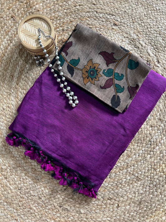 MUL COTTON PLAIN SAREE