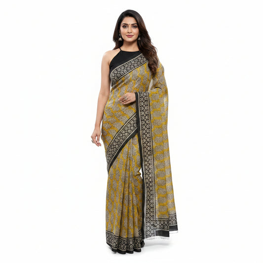 Yellow Kota Doria Workwear Saree