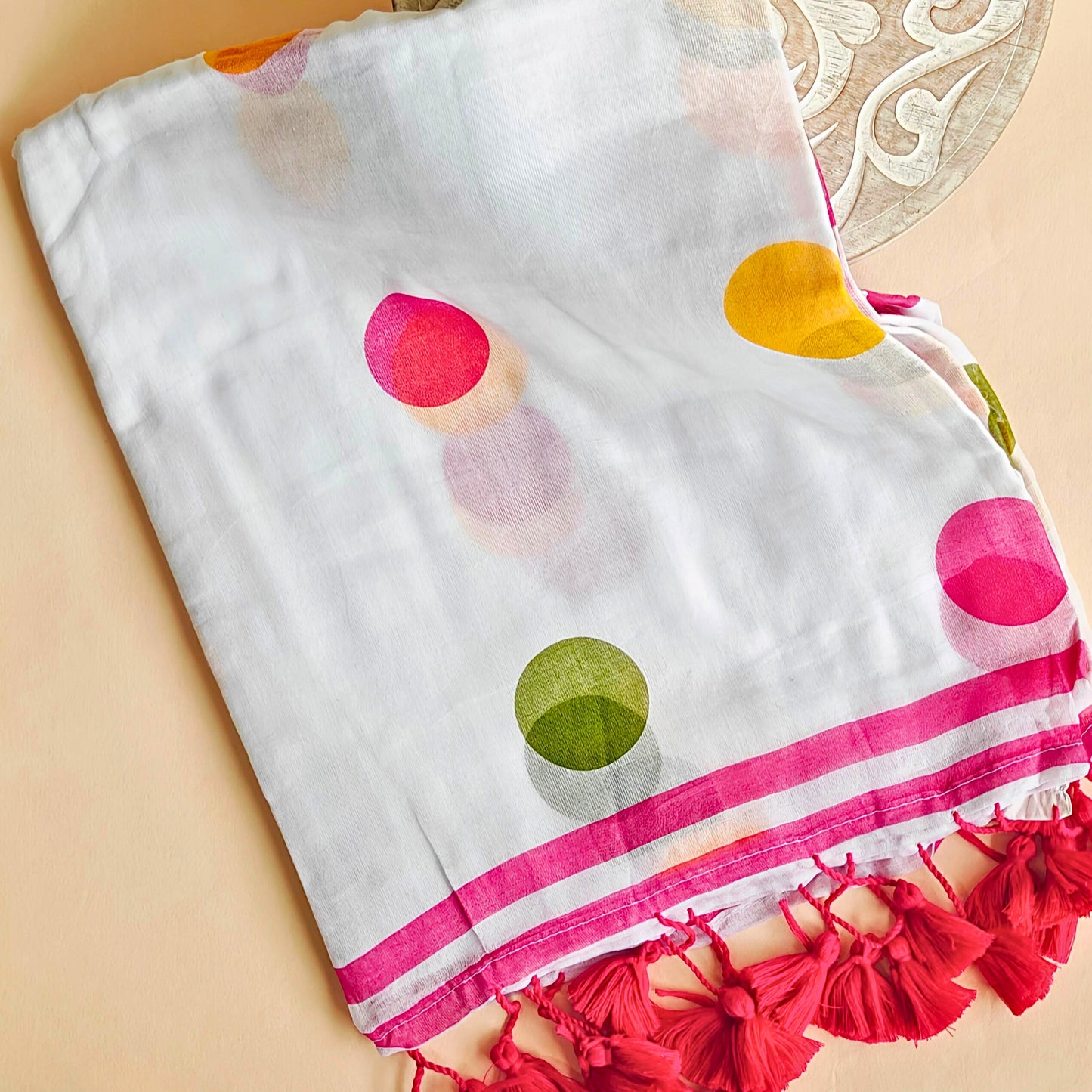Polka Multi Mul Cotton Saree