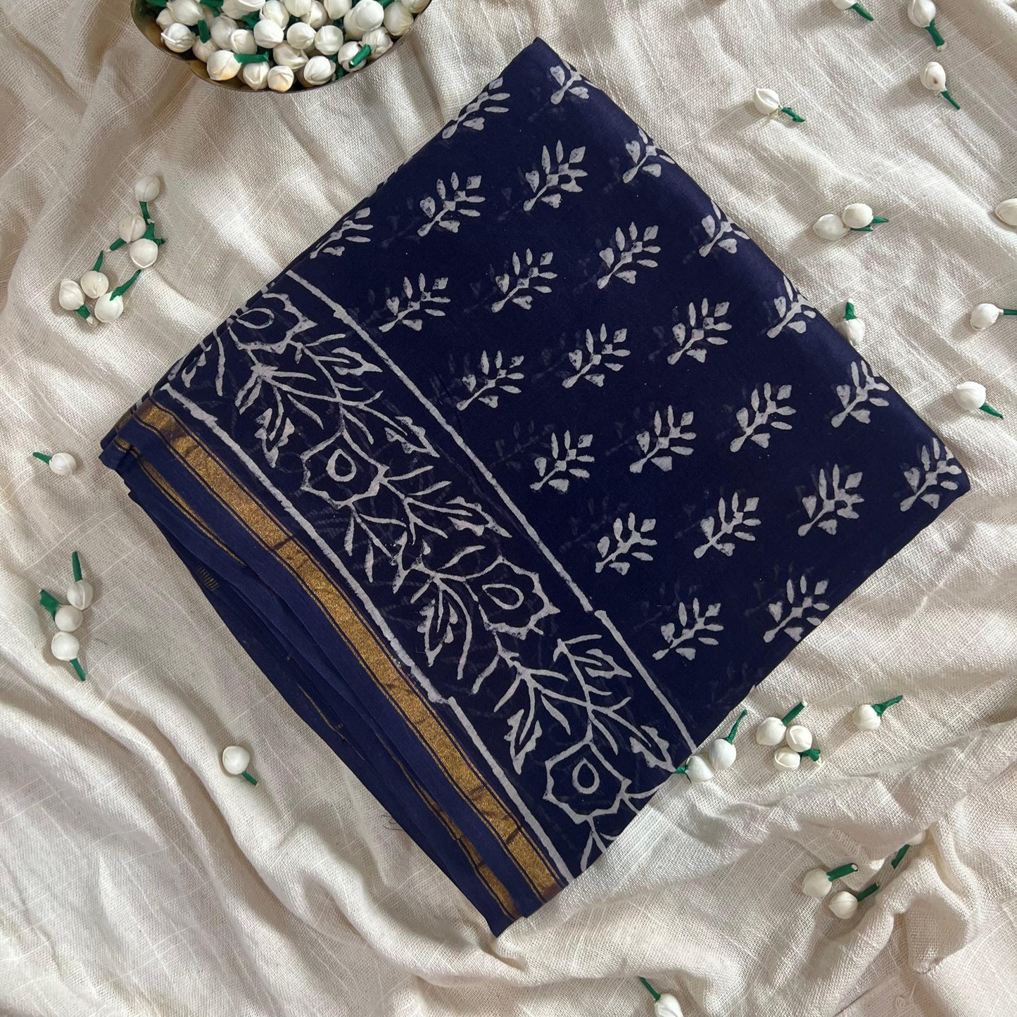 Navy blue chanderi